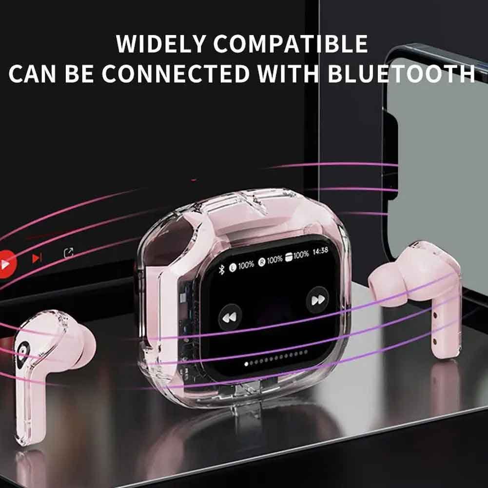 AirMax A9 TWS Wireless Earphones with Smart Touch Display Screen & Long Battery Life Noise Cancelling - Image 6